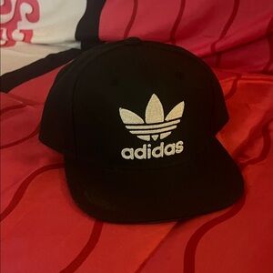 adidas Black Hat with White Trefoil Logo